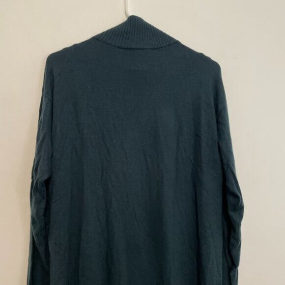 NEW NWT ANN TAYLOR Mixed Media Mock Neck Sweater Teal Green Blue Layered Twofer - Picture 13 of 14